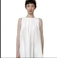Custom Elegant Retro Woven Sleeveless Dress with O-Neck Solid White Color Sustainable White Dress for Women