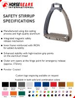 Saddlepads, Safety stirrups, equestrian products