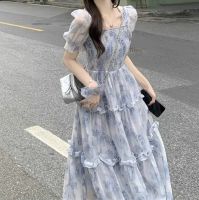 Blue floral dress