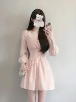Pink high-waisted skirt