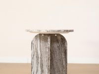 Custom-made Yellow Marble Solid Wood Leg Side Table for the Living Room From China