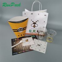 Customize Logo Print Disposable Kraft Paper Bag with Twisted Handle