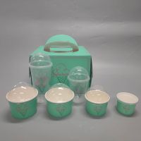 Take-Away Paper Cake Box Window Handle Customizable