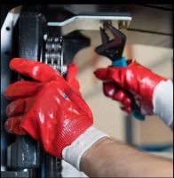 DDsafety CE/ISO standards,Knit Wrist Cotton Liner Smooth Finish ÃÂ Red PVC Fully Coated Work Gloves