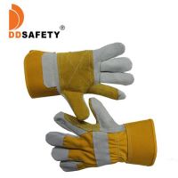 DDsafety manufacturer gloves Cowhide Leather Palm Gloves with Double-Layer Duck Safety Cuff Leather Work Gloves Double Layer Cow Split Leather Full Back Gloves From China