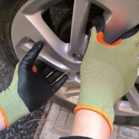 DDsafety 15+years low-cost manufacturer gloves.Olive grey shell ,Black nitrile coating Automotive industries and Maintenance Work Gloves