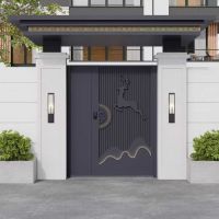 Villa, courtyard, manor, aluminum door