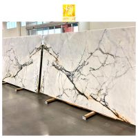 BOTON STONE Living Room White Marble Slab Natural Stone Polished Veneer Sheet Bookmatched Marble Wall Tile