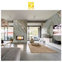 BOTON STONE Living Room White Marble Wall Tile Natural Stone Polished Floor Stone Veneer Sheet Bookmatched Marble Slab