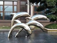 Dolphin stainless steel sculpture