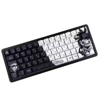 Custom Printed PBT Keycaps Japanese Anime Profile Black Keycaps for Mechanical Keyboard by Cherry