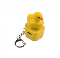 Wholesale Yellow Duck Keychain Plastic Keyboard Switch Voice Toy Promotional Carabiners Keycap Axles Tester