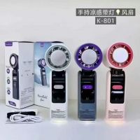 USB Handheld Mini Fan Foldable Portable Neck Hanging Fans 5 Speed USB Rechargeable Fan with Phone Stand and Display Screen