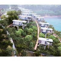 Temporary cabin construction.build houses. Temporary housing for residents.