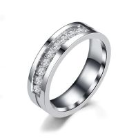 Wholesale Explosive Popular Stainless Steel Diamond Ring Fashion Festival Wedding Couples Diamond Ring Ring Trend Jewelry