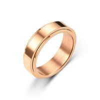 Simple Design Relief Anti-Anxiety Hand Jewelry Popular Stainless Steel Couple Ring Explosive Rotating Smooth Fashion Rings
