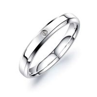 Simple Fashion Stainless Steel Couple Diamond Ring Trendy Wedding Commitment Holiday Gift for Women Jewelry Accessories