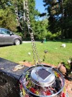 Solar Lighted Hanging Chandelier with Acrylic Multicolored Jewel Beads