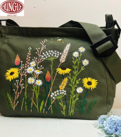 HAND EMBROIDERED CROSS-SIDE BAG