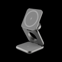 Factory Wholesale Aluminum Alloy Foldable 3-in-1 Wireless Charger Qi 2 Charger 15W Charging for iPhone, Apple Watch and Airpod From China
