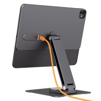 Aluminum Alloy Magnetic Charging Stand for iPad Pro M4 2024 11 inch 180Â° & 360Â° Rotatable Magnetic Charging iPad Kit Grey Silver From China