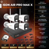 Professional smart Wi-Fi CCTV KIT 4 cameras 8 megapixels ISON AIR-PRO-MAX-X-4 with HDD From UAE