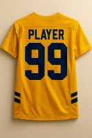 Custom Yellow American Sports Jersey In Breathable Mesh Fabric Ready To Wear