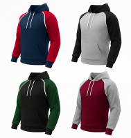 Custom Wholesale Color Block Hoodies Unisex Pullover Sweatshirts with Contrast Sleeves & White Drawstrings OEM Services Available From Pakistan
