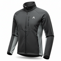 New High Visibility Two Tone Softshell Work Jacket Grey & Orange Contrast Waterproof & Logo Ready From Pakistan