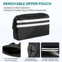 Hands-Free Dual Dog Leash with Adjustable Waist Belt &amp; Zipper Pouch - Durable Nylon Bungee, Shock-Absorbing, Reflective, OEM Available