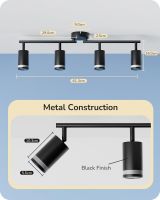 EDISHINE 4 Way Spotlights Ceiling Lights, 4 GU10 LED Bulbs Included, Rotatable Light Fittings Ceilings, 350Â° Swivelling Adjustable, 3000K for Kitchen, Bedroom, Hallway, Dining Room [Energy Class E] From China