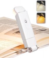 DEWENWILS Book Reading Light, Amber and Warm White Clip On LED with USB Rechargeable, 4 Brightness Adjustable for Kids, Bed, Bookworms(White) [Energy Class A]