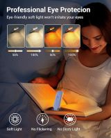 DEWENWILS Book Reading Light, Amber and Warm White Clip On LED with USB Rechargeable, 4 Brightness Adjustable for Kids, Bed, Bookworms(White) [Energy Class A]