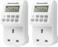 DEWENWILS Digital Lamp Timer Socket Plug, 20 ON/Off Weekly Settings Electrical Plug in Light Timer Switch for Christmas Light, Coffee Machine, Home Appliances (2 Pack, 13A/3200W)