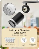 EDISHINE 4 Way Spotlights Ceiling Lights, 4 GU10 LED Bulbs Included, Rotatable Light Fittings Ceilings, 350Â° Swivelling Adjustable, 3000K for Kitchen, Bedroom, Hallway, Dining Room [Energy Class E]
