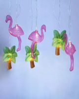 Set/10 Plastic Flamingo Home Decor