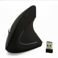 Left-Handed Vertical Mouse, Wireless Ergonomic Mouse for Left-Handed Users (Leather Wrist Rest Support)
