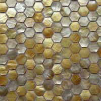 Seamed Yellow lip sea shell mosaic tiles hexagon mother of pearl mosaics From South Africa