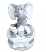 Ellie 1-Tier Nappy Cake - Silver