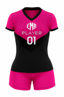 Custom Quick Dry Soccer Uniform Set Full Set Women Slim Fit Pink Soccer Jersey