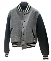 Wholesale Custom Men&#039;s Leather Bomber Jacket Classic Winter Varsity Coat with Embroidered Branded Logo OEM/ODM Bulk Order