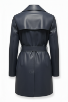 Women's Suit Collar Genuine Leather Belted Mid-Length Sheepskin Leather Windbreaker Jacket From Pakistan