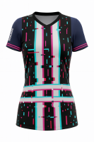 Ladies V-Neck Custom Jersey Women Round Couple Clothing Short Sleeved Shirt