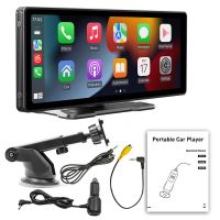Portable navigation and entertainment system with cigarette lighter socket, includes reversing camera and wireless CarPlay.