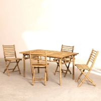 Eco-friendly Bamboo Dining Table and Chair for Restaurant Serving Luxury Natural Materials Tables Set Customized Size From Vietnam