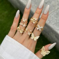 Elegant 3D Butterfly Statement Ring, Marquise