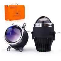 High Brightness 90W 9000lm 3 Inch LED Projector Fog Lamp for Cars Universal Driving Lights Tri Colors Auto Fog Light