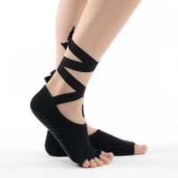 Wholesale Lace-up Yoga Socks Anti-Slip Cotton Ballet Socks Pilates Socks with Bandage