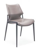 [Dining Chair] Gun color frame + saddle leather &amp;amp;amp; PU | Restaurant home minimalist hospitality dining chair