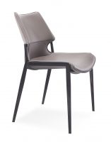 [Dining Chair] Gun color frame + saddle leather &amp;amp;amp; PU | Restaurant home minimalist hospitality dining chair From China